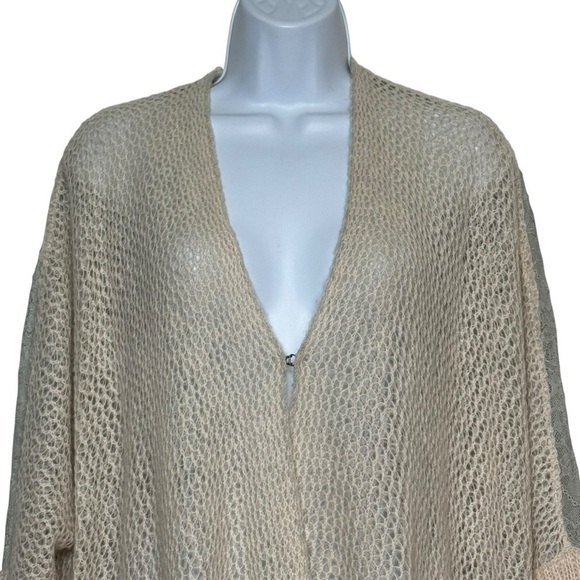 Free People Lace Back Inset Knit Oversized Cardigan Sweater SZ. XS - Picture 5 of 16